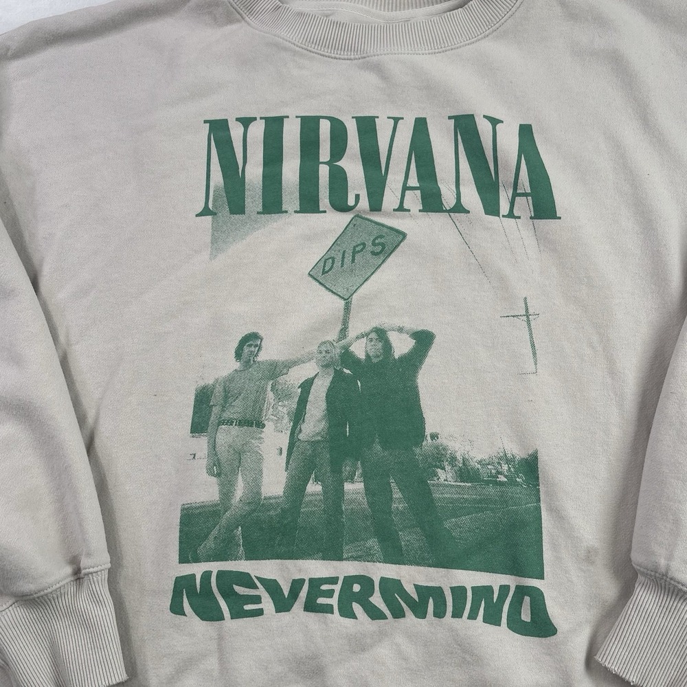American Eagle Nirvana Nevermind Pullover Long Sleeve Fleece Sweatshirt Women XL - Picture 2 of 9